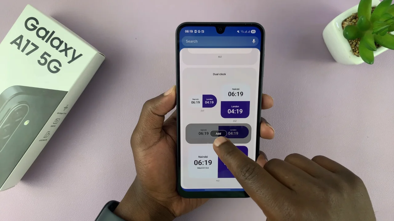 How To Add Dual Clock Widget To Home Screen On Galaxy A17 5G