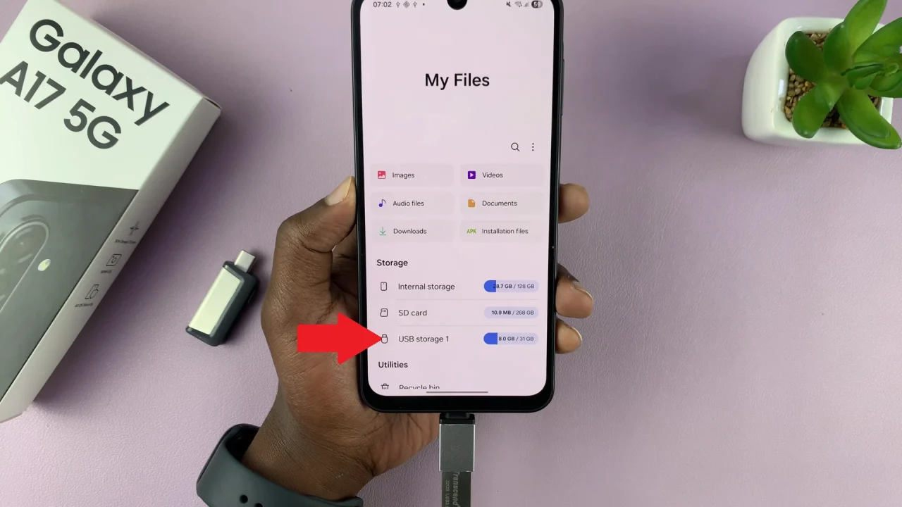 USB Flash Drive On Samsung Galaxy A17 5G