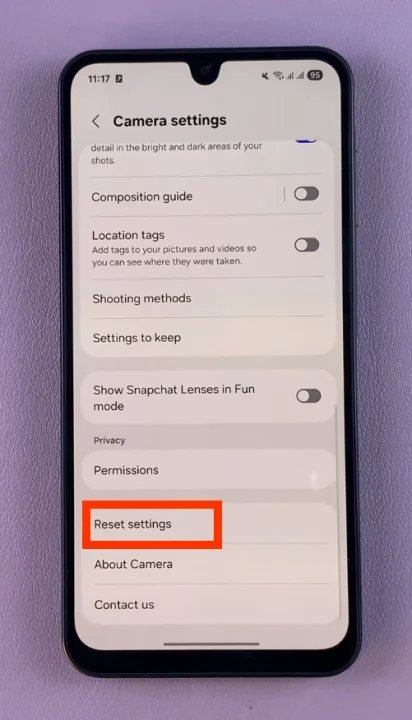 How To Reset Camera Settings On Samsung Galaxy A17 5G