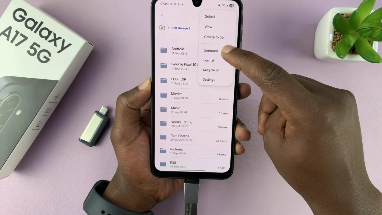 How To Safely Eject USB Flash Drive On Samsung Galaxy A17 5G