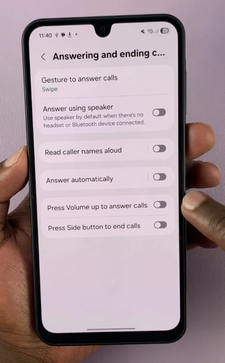 Answer Incoming Calls Using Physical Buttons On Galaxy A17 5G
