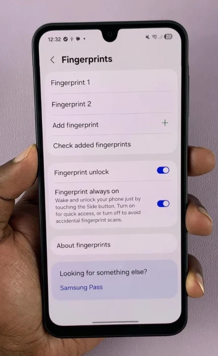Fingerprints On Galaxy A17 5G