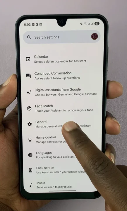 General Settings On Google App