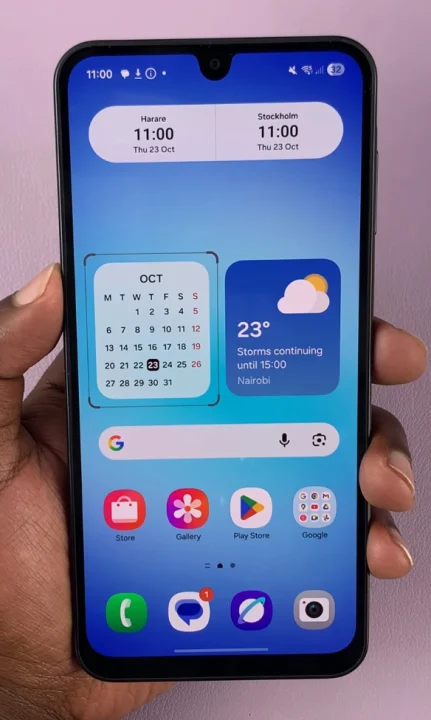 Add Calendar Widget On Galaxy A17 5G Home Screen
