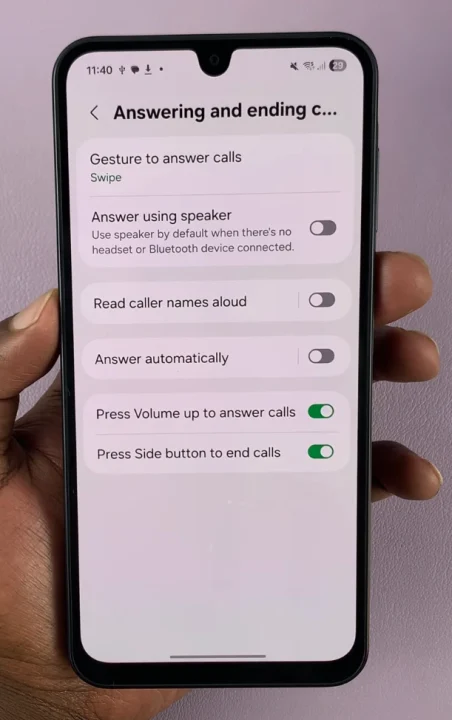 Answer & End Incoming Calls Using Physical Buttons On Galaxy A17 5G