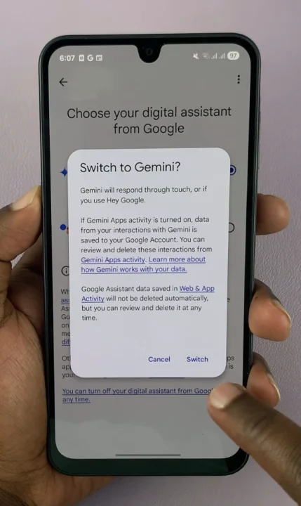 Switch to Gemini On Galaxy A17