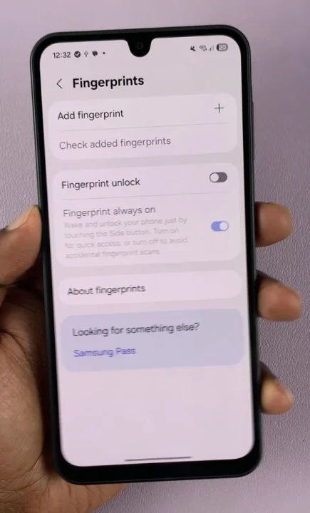Delete Fingerprint On Galaxy A17 5G