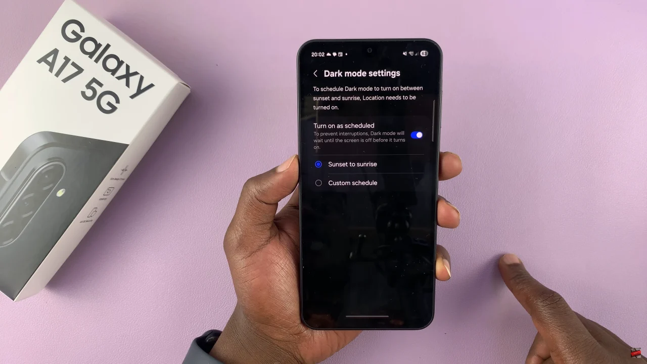 How To Schedule Dark Mode On Samsung Galaxy A17 5G