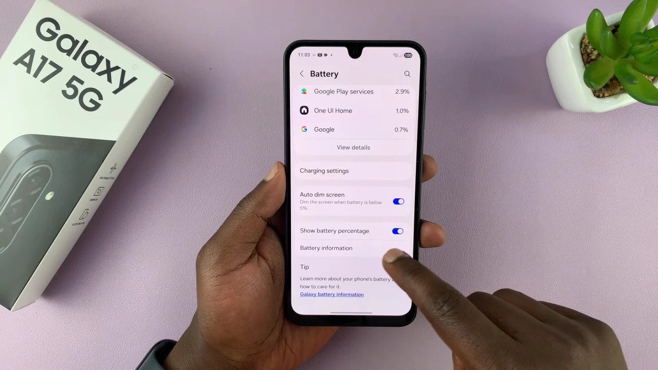 How To Show Battery Percentage On Samsung Galaxy A17 5G