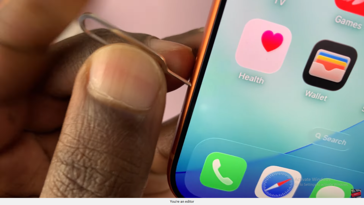 Insert SIM Card In iPhone 17 / 17 Pro