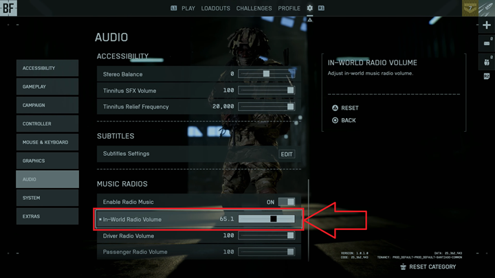 Adjust In World Radio Volume In Battlefield 6