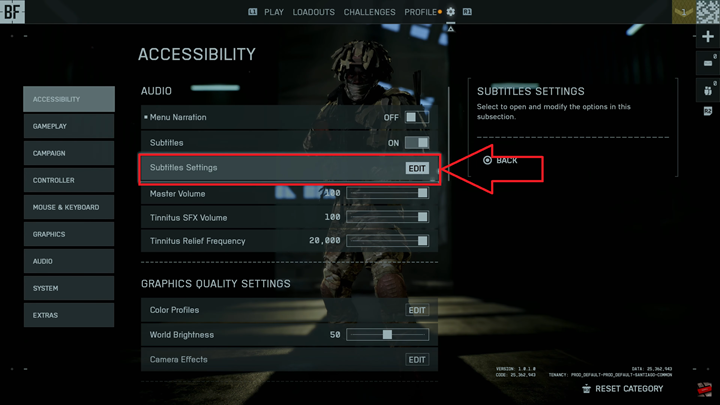 Turn 'Show Speaker Name In Subtitles' ON In Battlefield 6