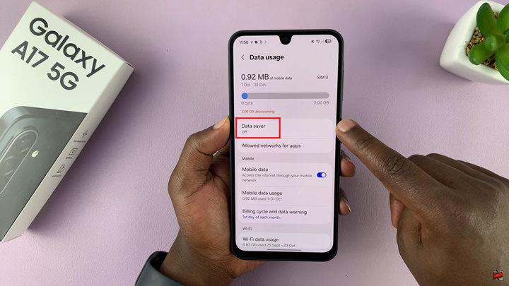 Data Saver On Samsung Galaxy A17
