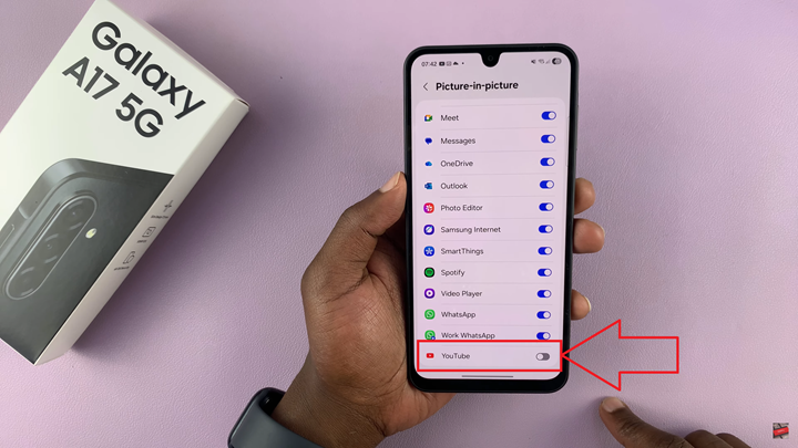 Disable Picture In Picture Mode On Samsung Galaxy A17 5G