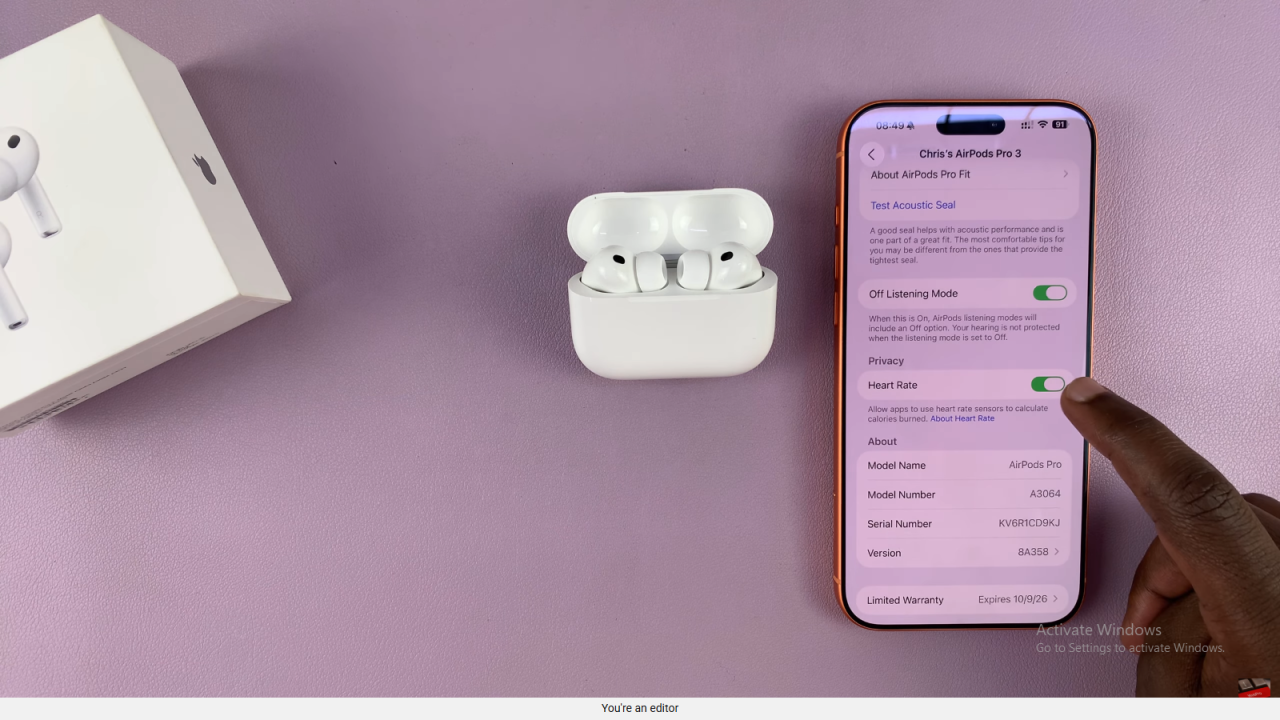 Enable Heart Rate Sensor On Airpods Pro 3