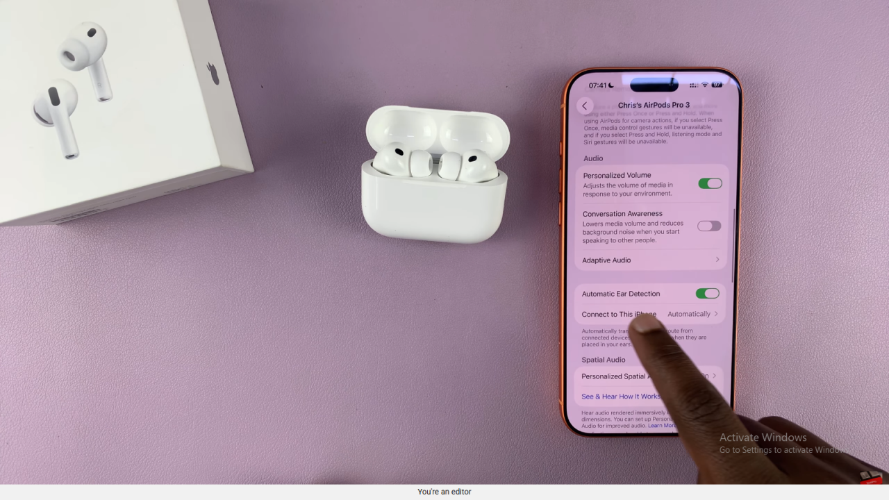 Turn Automatic Ear Detection ON / OFF On Airpods Pro 3