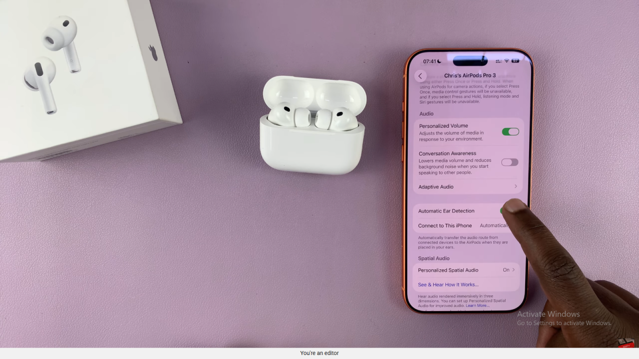 Turn Automatic Ear Detection ON / OFF On Airpods Pro 3