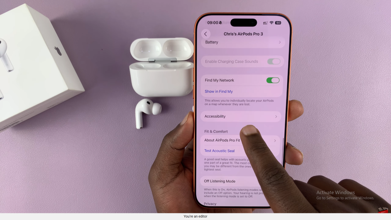 Turn Loud Sound Reduction ON / OFF On Airpods Pro 3