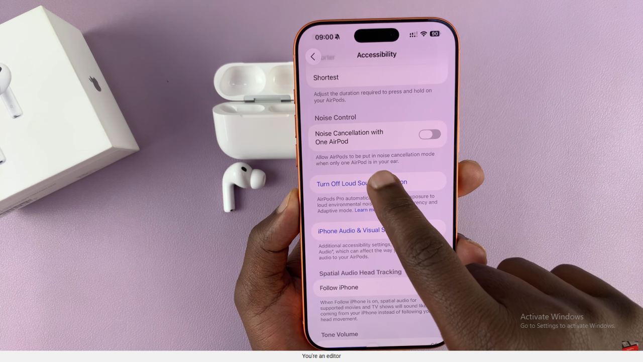 Turn Loud Sound Reduction ON / OFF On Airpods Pro 3