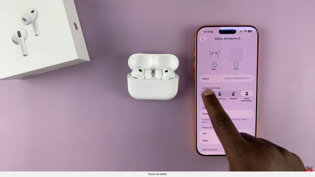 Change Listening Modes On Airpods Pro 3