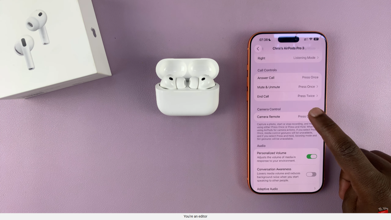 Disable Camera Control On Airpods Pro 3