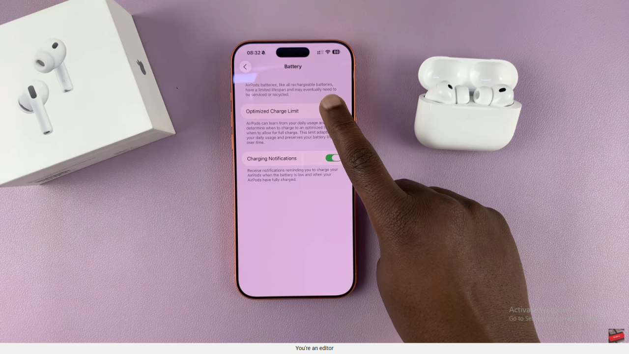 Enable / Disable Optimized Charging On Airpods Pro 3