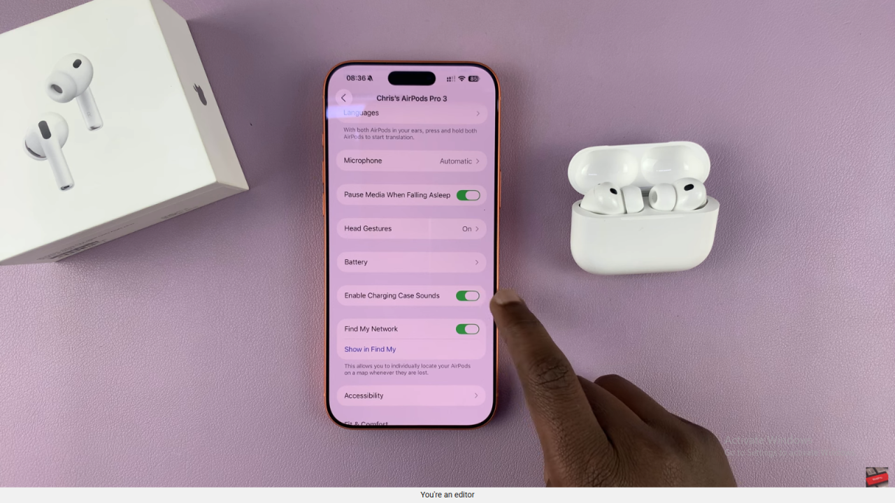 Enable / Disable Charging Case Sounds On AirPods Pro 3