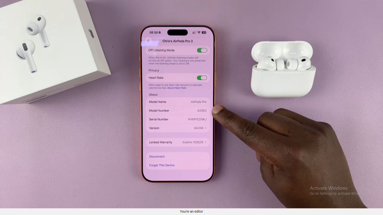 Check Model & Serial Number On AirPods Pro 3