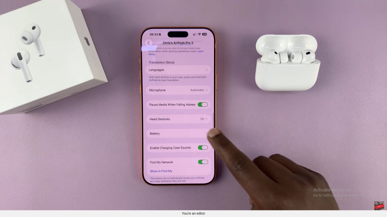 Enable Low Battery (Charging) Alerts Notifications On AirPods Pro 3