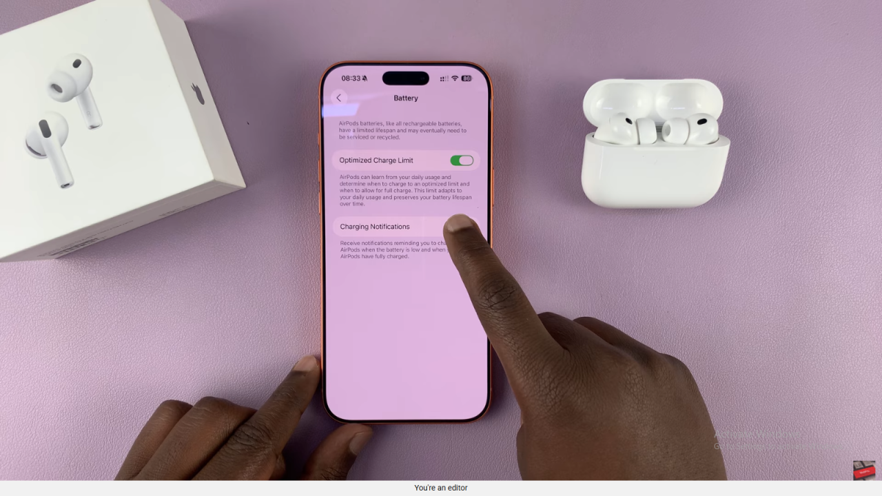 Enable Low Battery (Charging) Alerts Notifications On AirPods Pro 3