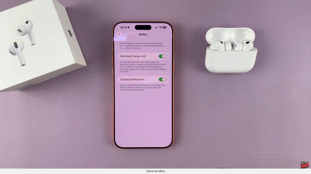 Enable Low Battery (Charging) Alerts Notifications On AirPods Pro 3