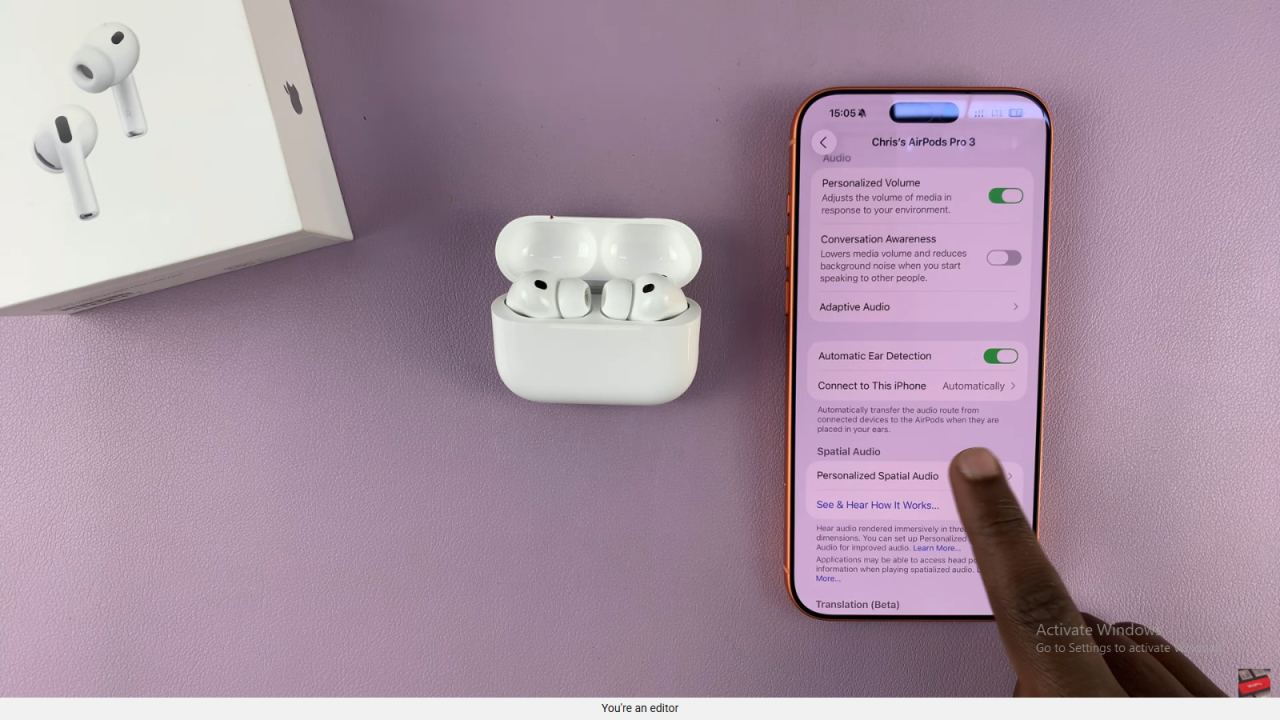Turn Personalized Spatial Audio ON / OFF On AirPods Pro 3