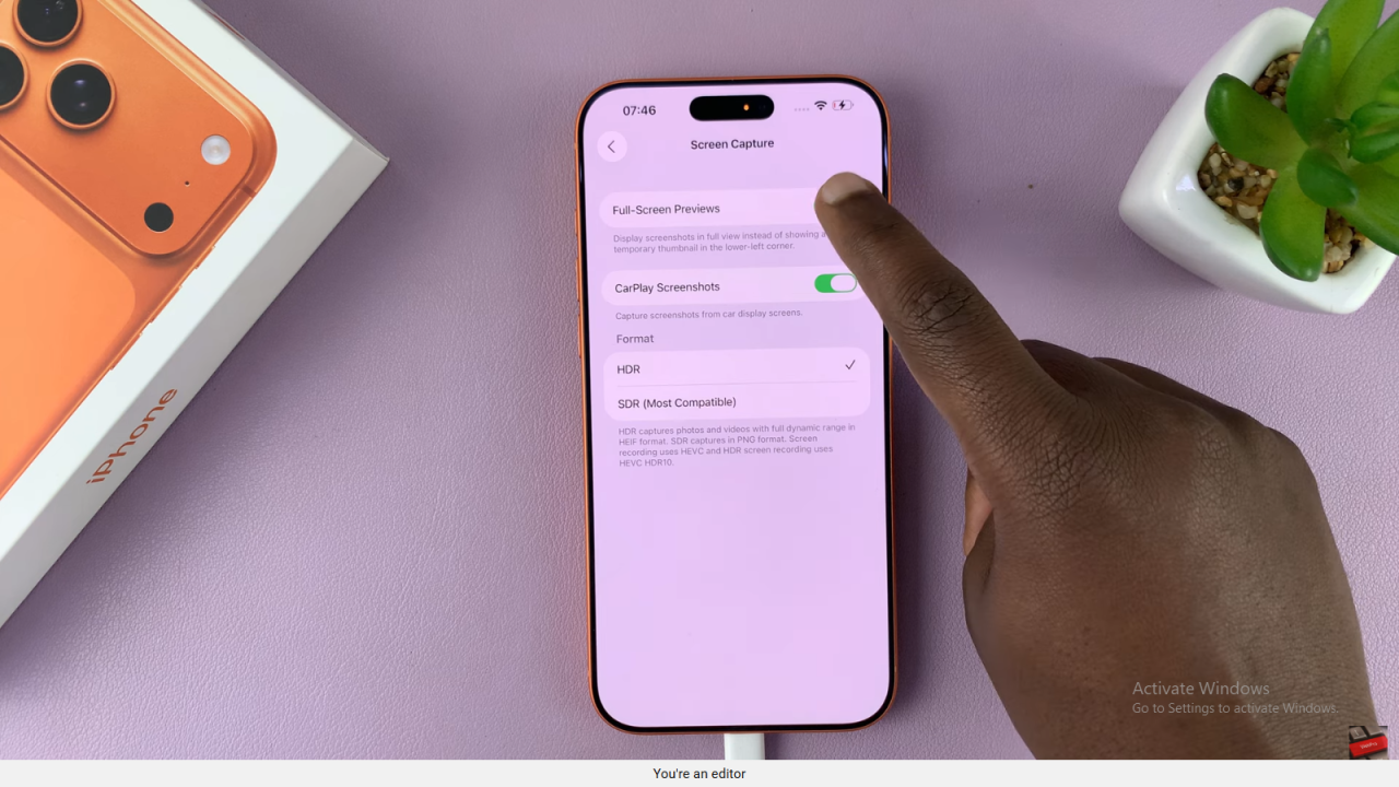 Disable Full Screen Preview Screenshots On iPhone 17 / 17 Pro