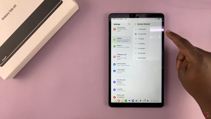  Change Screen Timeout Period On Samsung Galaxy Tab A11