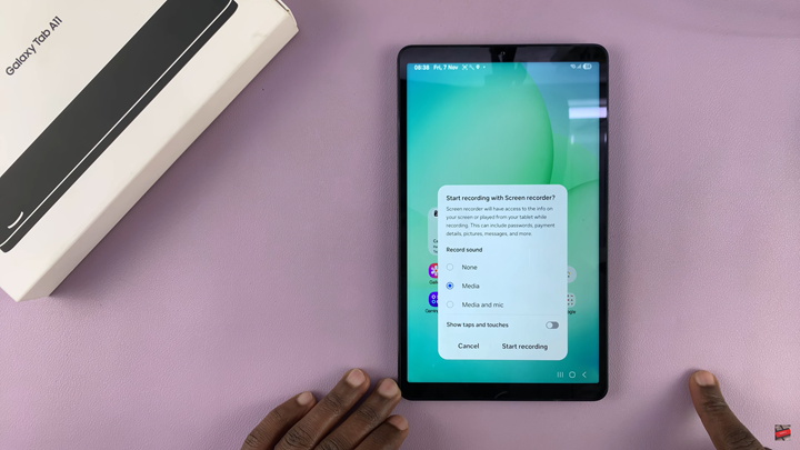 Screen Record Samsung Galaxy Tab A11