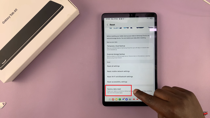 Factory Reset Samsung Galaxy Tab A11
