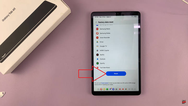 Factory Reset Samsung Galaxy Tab A11