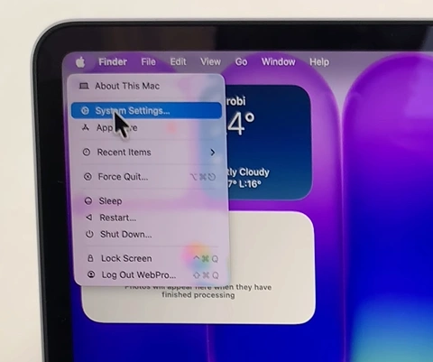 System Settings On MacBook Neo