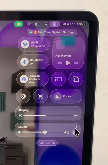 Sound Settings on MacBook Neo