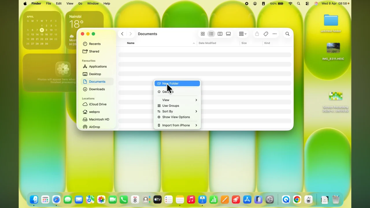 Create Folder In MacBook Neo