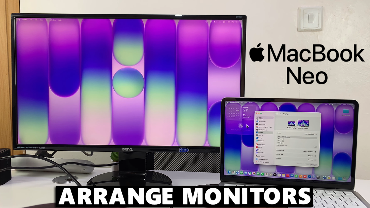 How To Re-arrange Extended Display On MacBook Neo