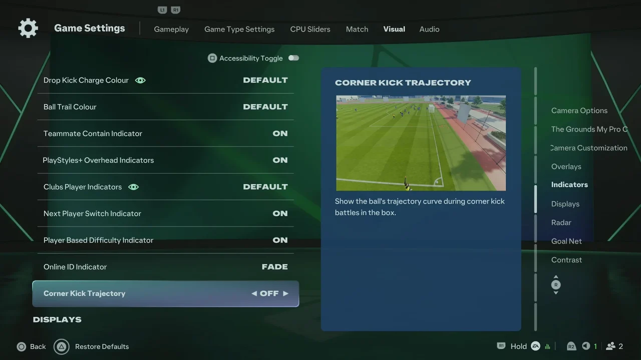 How To Enable / Disable Corner Kick Trajectory In FC 27