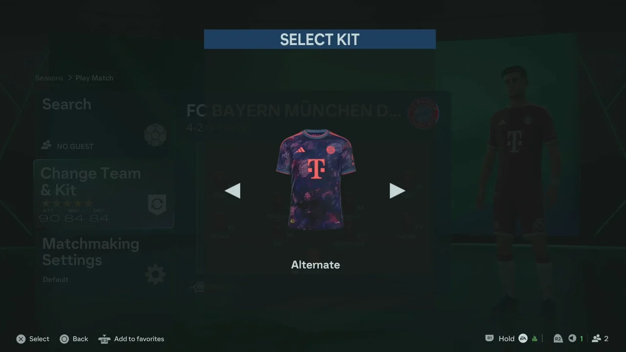 Select team Kit In FC 27