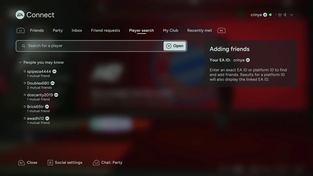 Add Friends In FC 27